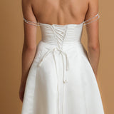 cut out neckline detail wedding dress