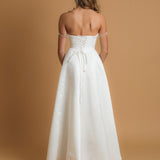 cut out neckline detail wedding dress