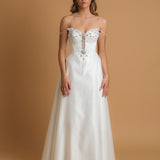 cut out neckline detail wedding dress