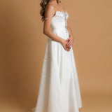 cut out neckline detail wedding dress