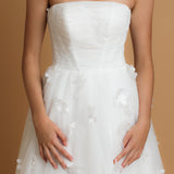 a line flower detail wedding dress