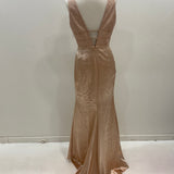 Champagne v neck sample mermaid gown