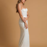 Sparkling white mermaid dress for hire