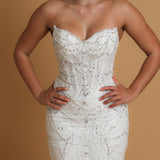 bustier cup sparkling white  mermaid dress