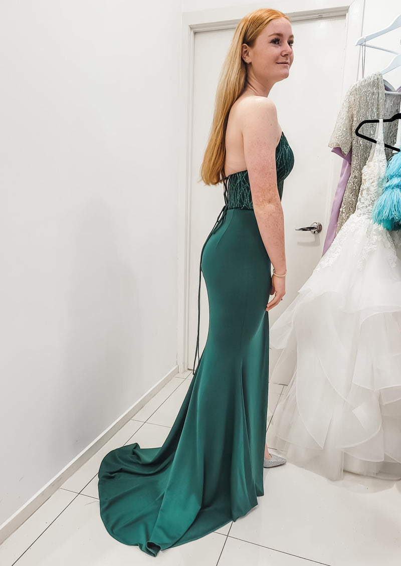 Forest green shop mermaid dress