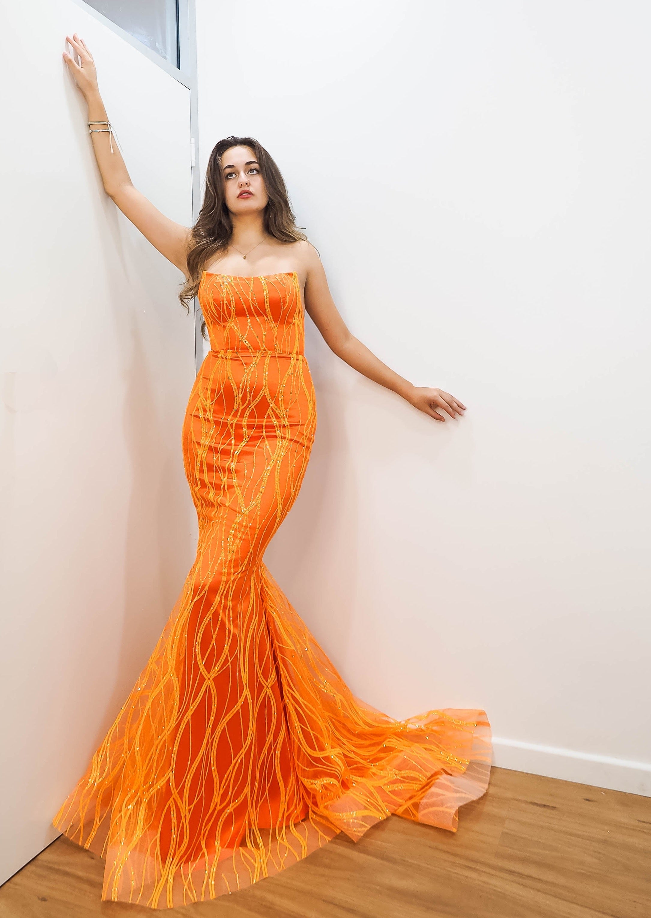 Orange 2025 mermaid dress