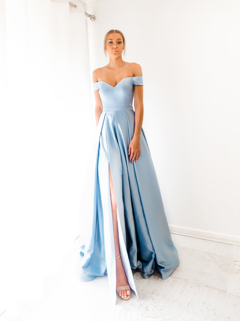 Off shoulder hotsell gown blue